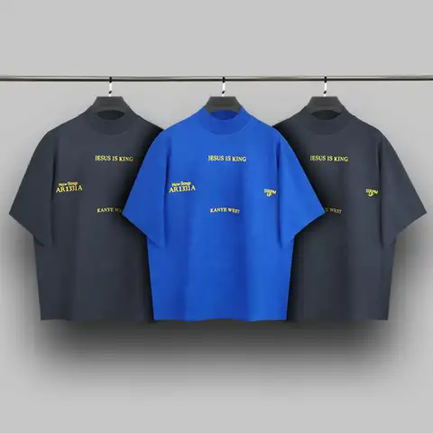 26SS Best Version 1:1 Kanye West SUNDAY SERVICE Foam Printing Women Men T shirt tees Oversized Men Casual Cotton Top