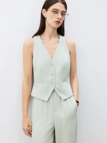 Imagen 1 del producto ZIQIAO traje de talla pequeña chaleco pantalones casuales traje de moda mujer 2025 traje de primavera nuevos pantalones de oficina para mujer 25ZQ91055 + 25ZQ91087