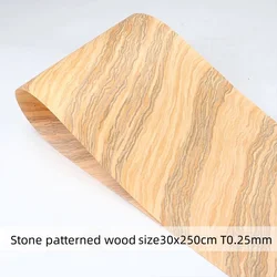 Stone Patterned Wood Veneer Desktop Guitar Decoration Veneer size30x250cm T0.25mm