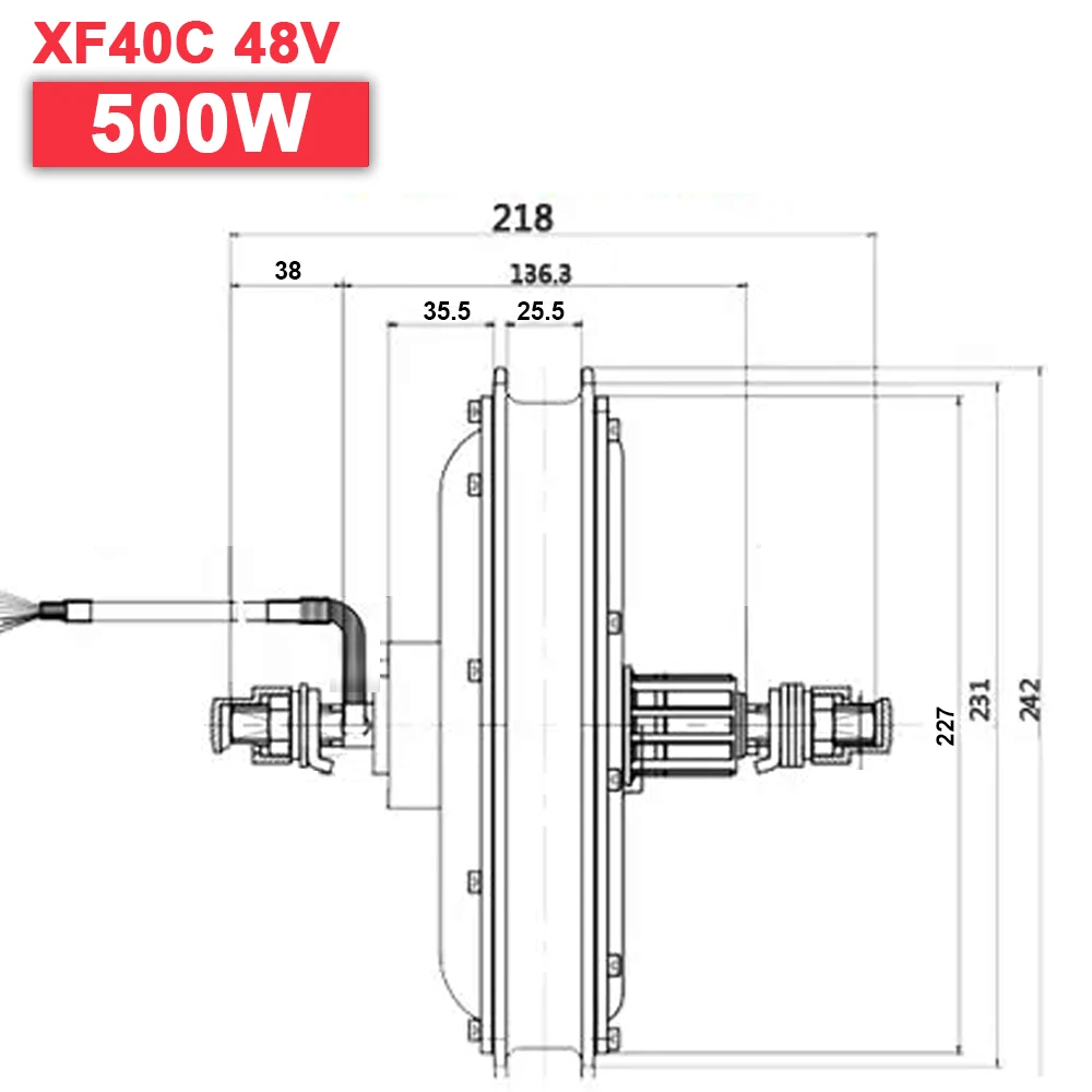 MXUS-Cassette Wheel Hub Motor, Electric Bike Motor, Brushless Geared, E-Bike, XF40C, 48V, 500W