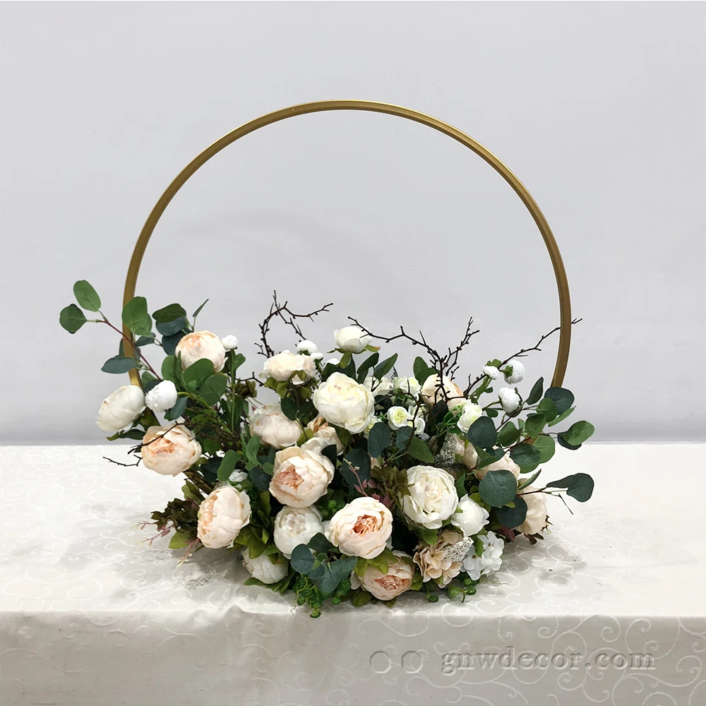 Customized Artificial Flower Garland Decorative Wedding Table Red Rose Flower Centerpieces