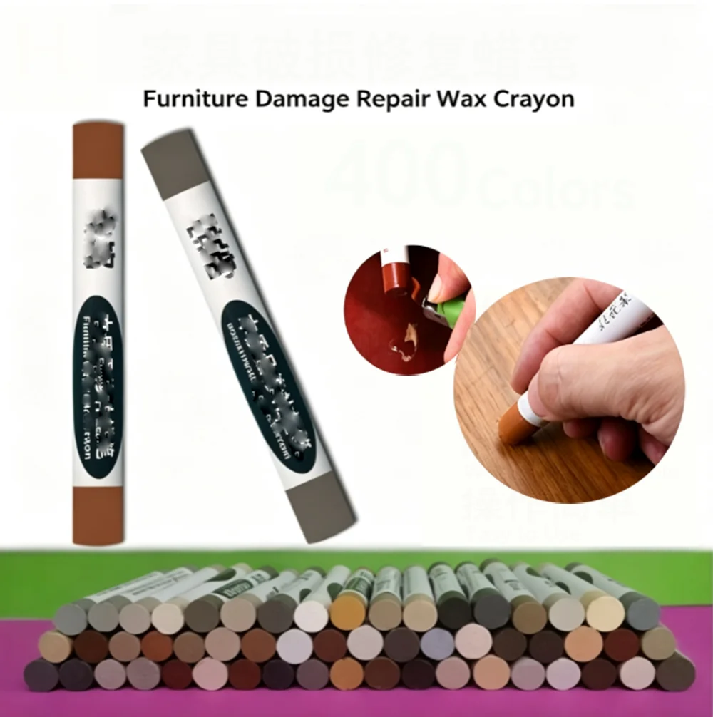 1Pcs 26 Colors Waterproof Furniture Repair Pen Wooden Furniture Touch Up Wood Repair Crayon Damaged Scratch DIY Patch Crayon