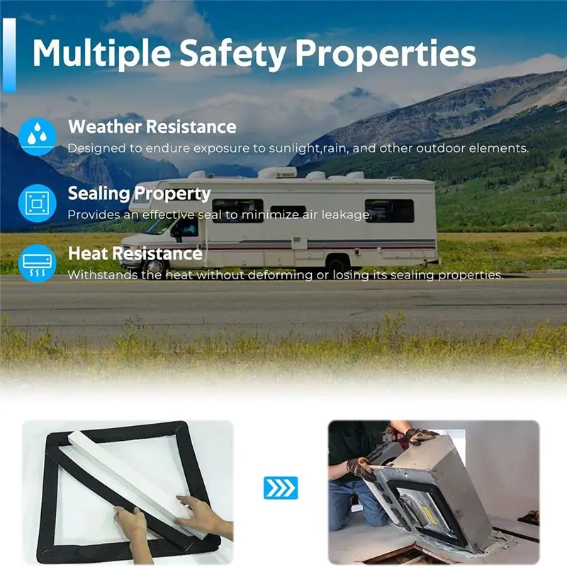 Reliable-25071 RV &Camper Roof Air Conditioner Gasket Kit, Self-Adhesive Picture Frame Gasket & Self-Adhesive Leveling Pads