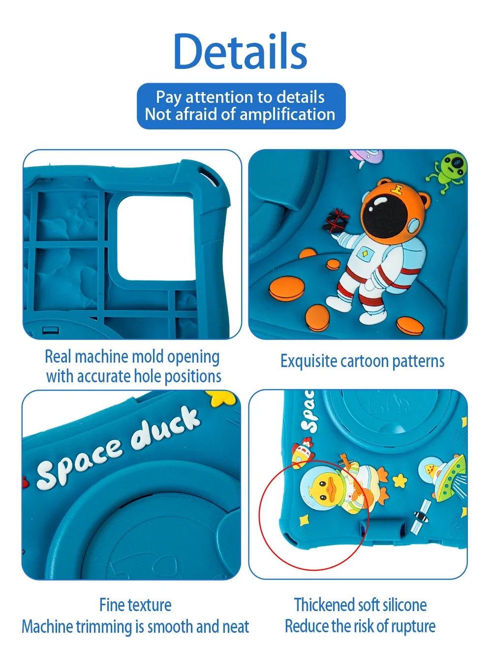 Kids Silicone Case for Samsung Galaxy Tab A9 8.7 inch 8.7 SM-X110 X115 X117 2023 Cartoon Rotation Stand Cover with Strap and Pen