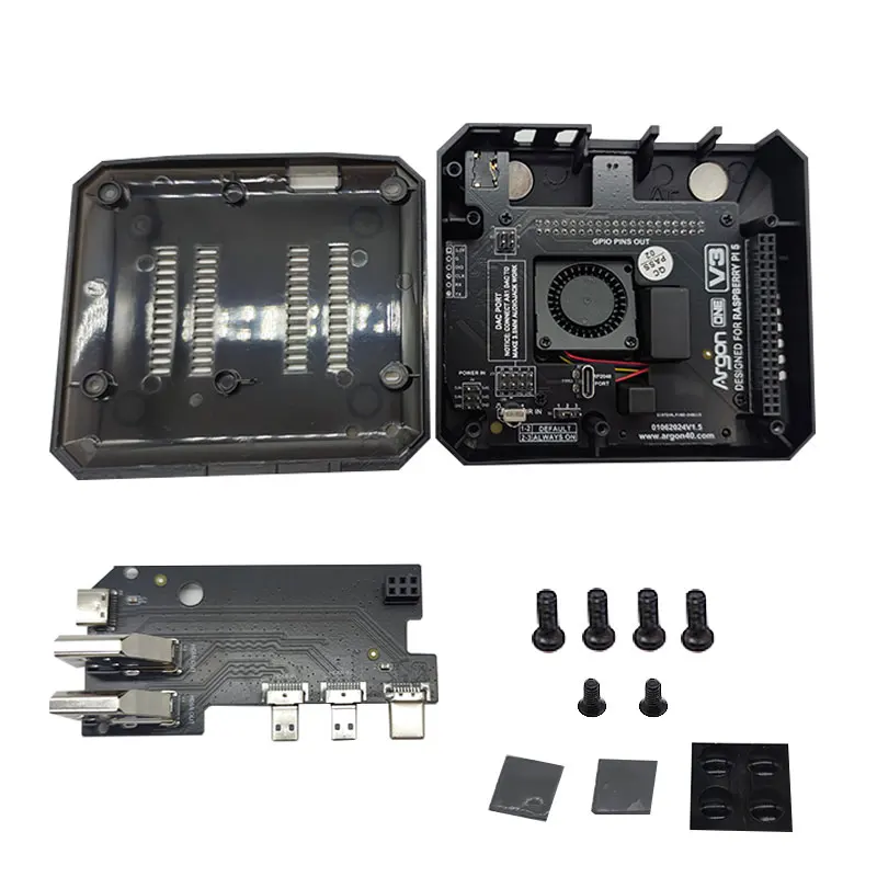 Imagem -06 - Argon One v3 Case para Raspberry pi Revestimento de Alumínio Ventilador Embutido Receptor ir com Botão Liga Desliga para Rpi Pi5