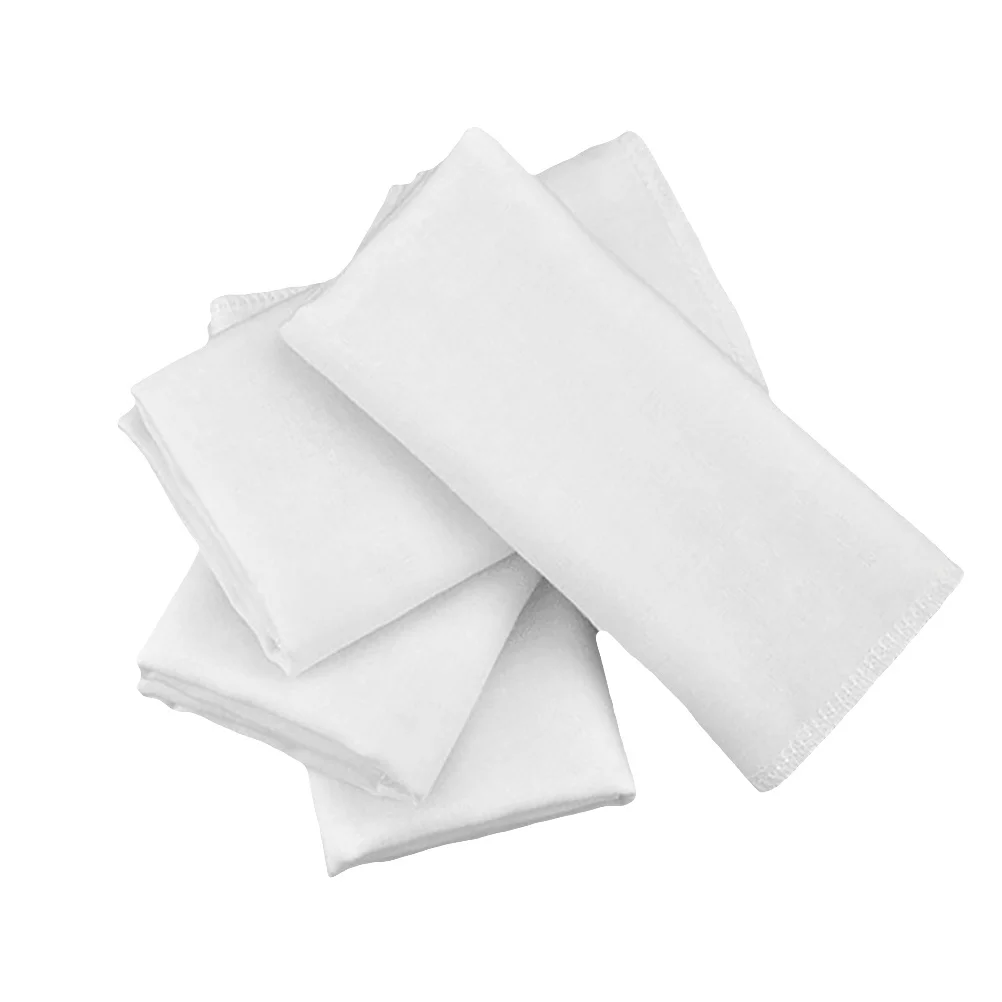 5Pcs Pure Cotton Handkerchief White Soft Breathable Easy Clean DIY Graffiti Baby Noserag Cotton Handkerchief DIY Making Noserag