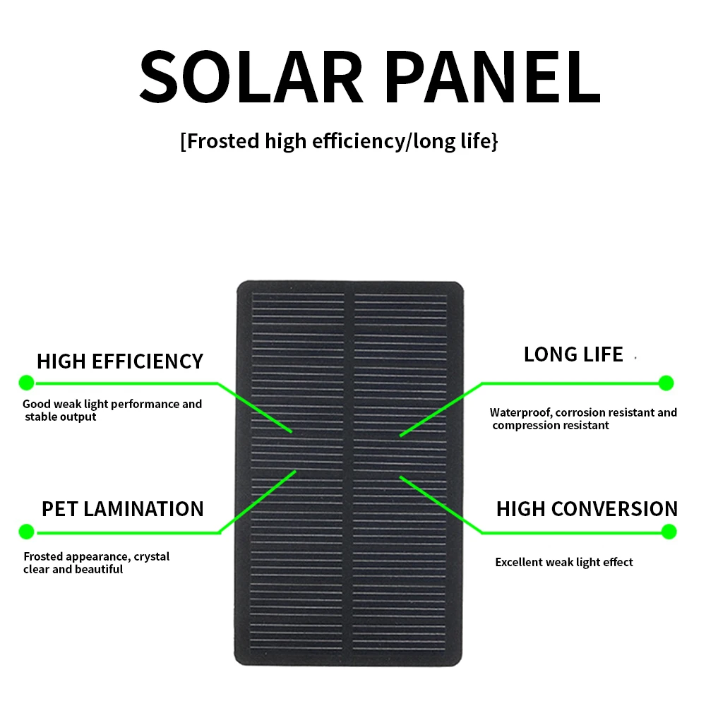 Mini Solar Panel USB Solar Panel Charger 5V 1W Outdoor Hiking Camping Portable Battery Mobile Phone Charging Bank Charging Panel