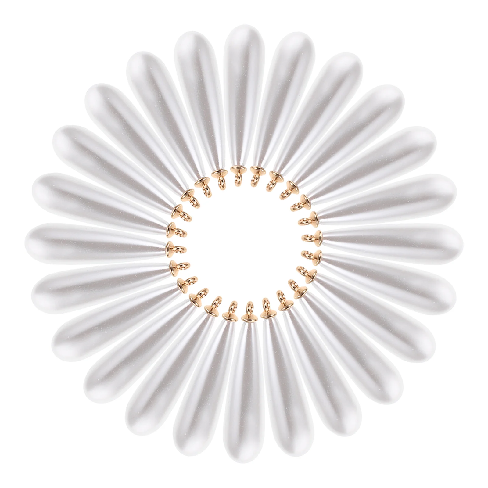 

50pcs Pearl Water Drop Accessories Faux Charms Earring Making Pendants Imitation Bead Necklace Diy Plastic Hanging Ornaments