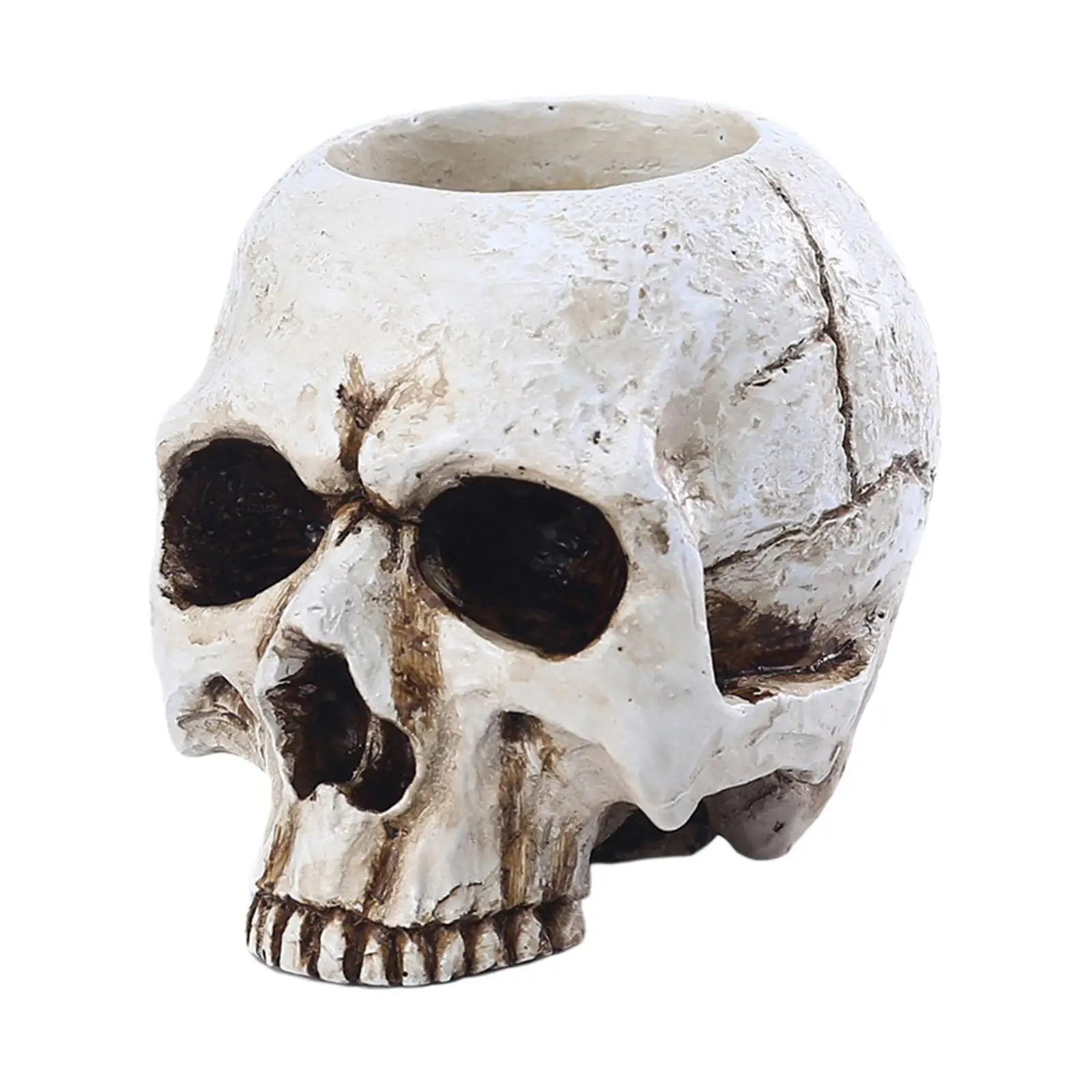 Gothic Crying Skull Candle Holder Resin Taper Candlestick for Halloween Decor Suitable for Home Mantel Table Shelf