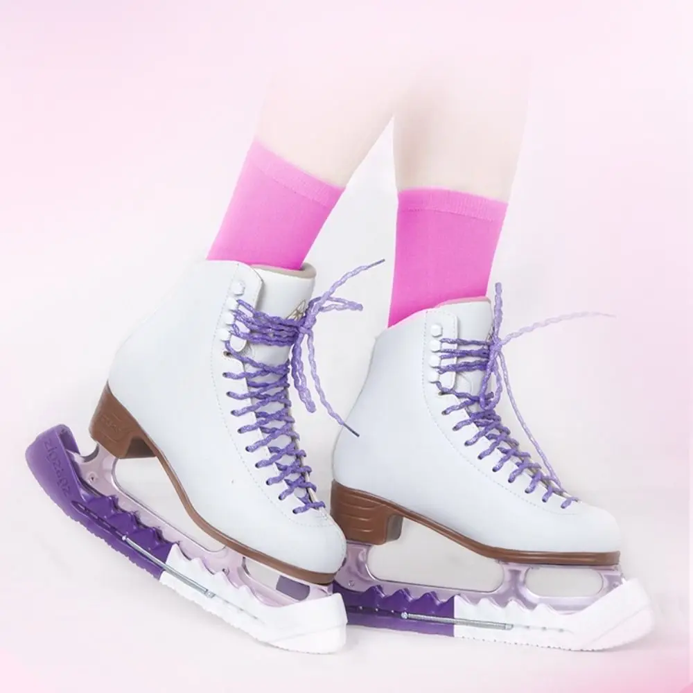 Calcetines transpirables para patinaje sobre hielo, calcetines elásticos cómodos para patinaje artístico, calcetines de algodón de color sólido para patinaje sobre ruedas, para niños y adultos