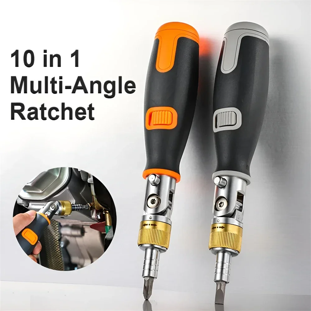 Ratchet Screwdriver Set 10 In 1 Multi-Angle Screwdriver Professional Portable Hardware Hand Tools  Ratchet Screwdriver