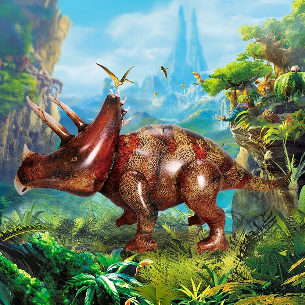 ثلاثية الأبعاد كبيرة المشي ديناصور احباط بالونات الغابة الحيوان بنين حفلة عيد ميلاد الديكورات الجوراسي ستاندنين الاطفال اللعب الهواء Globos #5