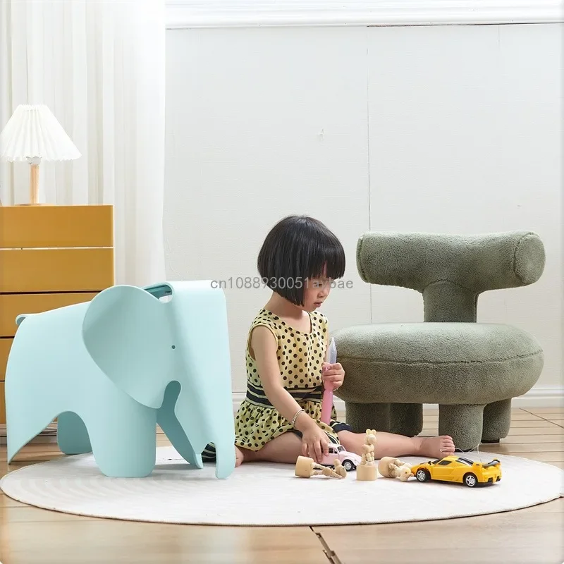 Cadeira de elefante estilo nórdico para crianças, decoração criativa, bonito, trocar sapatos, fezes, para jardim de infância