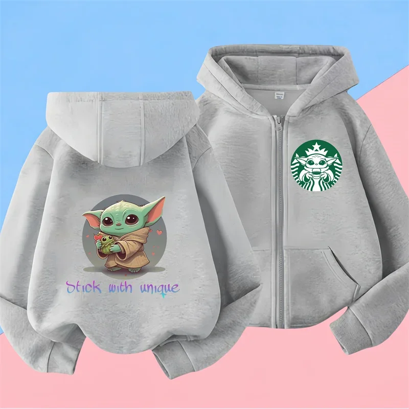 Children\'s Mandalorian zipper Hoodies Kids Baby Yoda Sweatshirts Baby  Yoda Pullover Tops Girls Boys Mandalorian Clothes