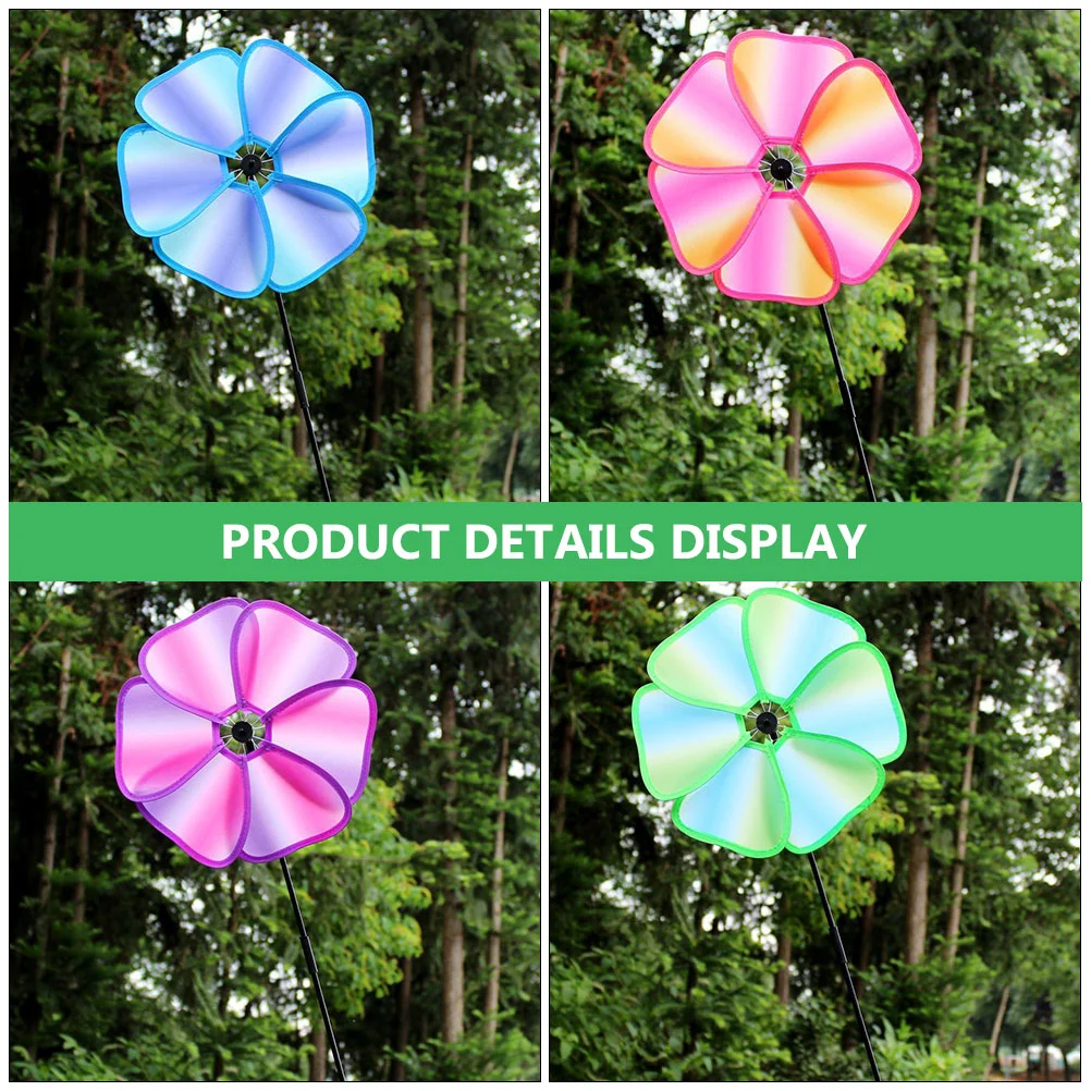 4-delig enkellaags effen kleur windmolen kinderen kleurrijk pinwheel plastic winnower kind