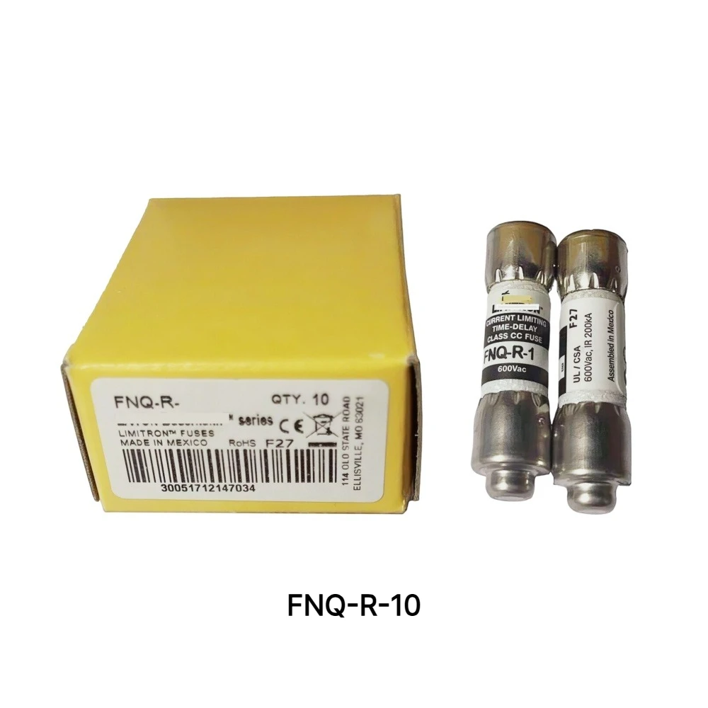 FNQ-R-10  Time Delay Class CC Fuse, 10A 600VAC OEM【10-Pack】