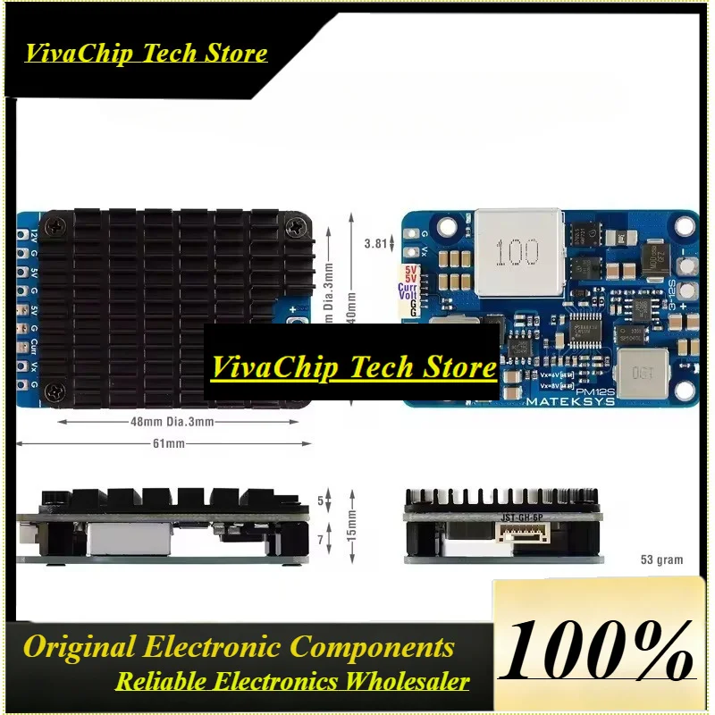 VIVaS1pcs For MATEK PM12S-3 Power Module 3-12S LIPO 5V 9V VX BEC With HeatSink For RC Multirotor Fixed-Wing Airplane FPV Cinelif