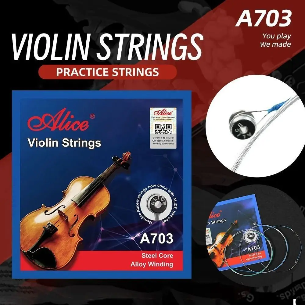 4/4 3/4 1/2 1/4 1/8 A703 สายไวโอลิน E A D G Strings นิกเกิล Alice Strings ไขลานเปลี่ยน Fiddle String คอนเสิร์ต