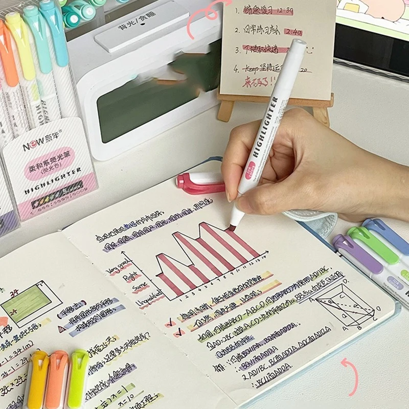 5/15 قطعة مجموعة أقلام الفلورسنت طالب بمناسبة السكتة الدماغية مفتاح بمناسبة القلم عالية الجمال اللون كتيب القلم دفعة #5