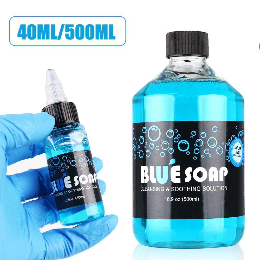 

40/500ml Tattoo Blue Soap Tattoo Cleaning Tool Liquid Cleaning Solution For Tattoo Beginners And Tattoo Artists Tattoo Supplies