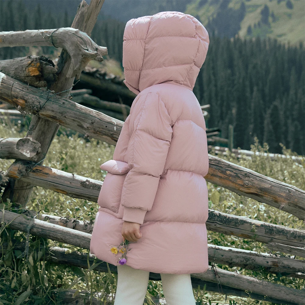 ديف بيلا بنات بنين رشاقته أسفل سترة مقنعين الأطفال شتاء دافئ أسفل معاطف يندبروف أبلى الملابس DK4254042 #4