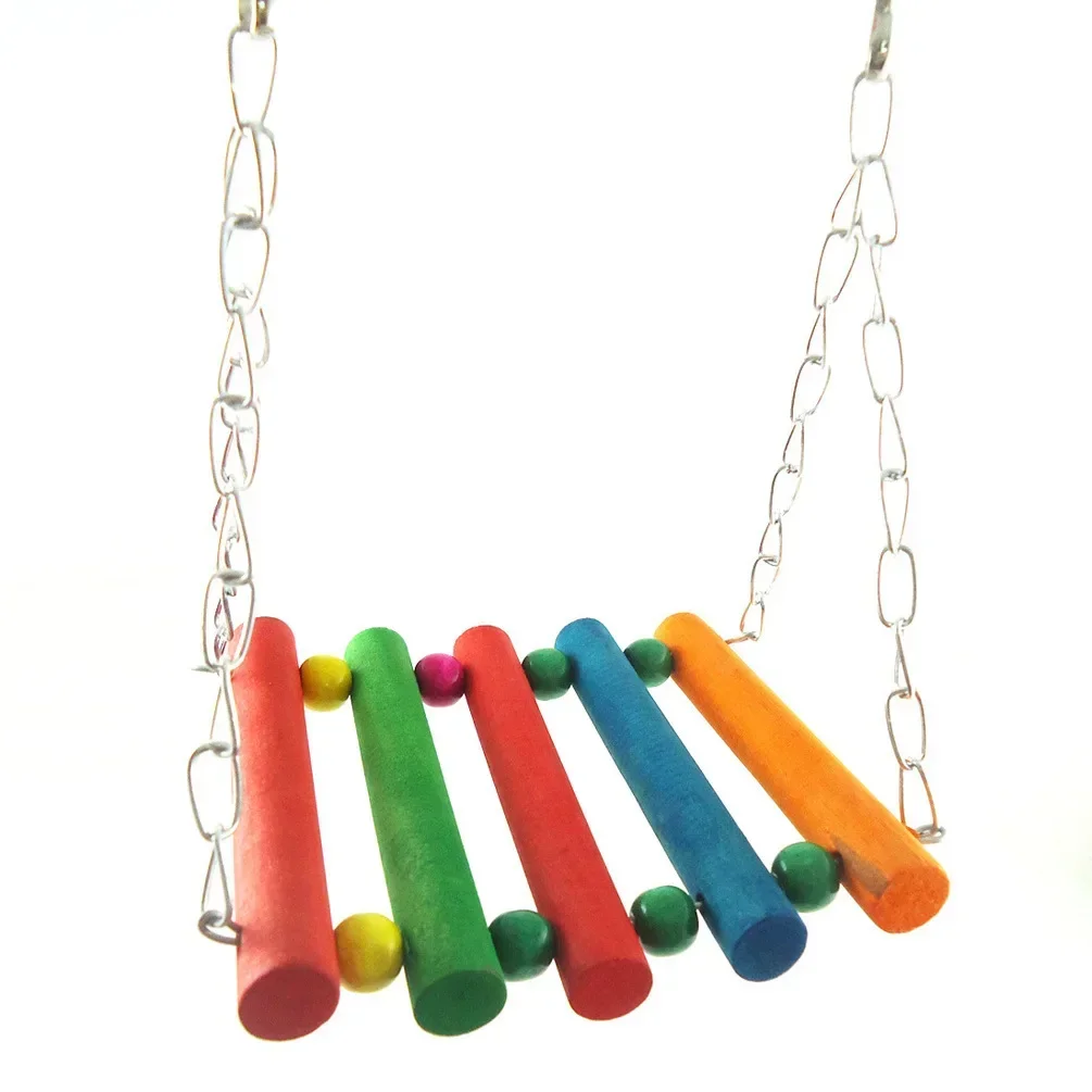 A Parrot Bite Toy Pet Bird Swing Suspension Bridge U-Shaped Curved Matte Stick 3-Piece Set