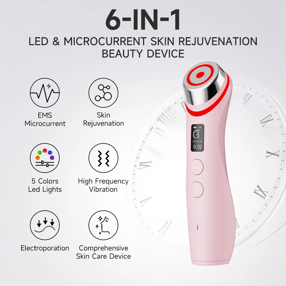 5 Colors Age Booster Skin Care Facial Glow Booster Beauty Device Facial Skin Care Tools Anti Aging Microcurrent Lift Face Care