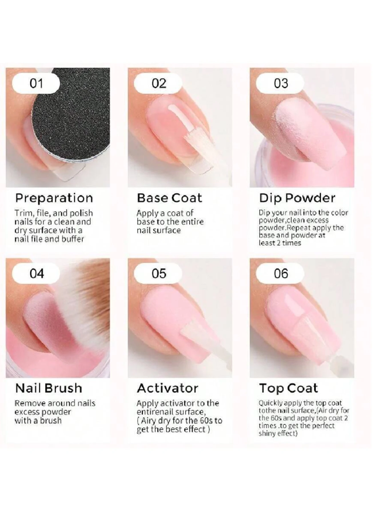 Set da 3 pezzi in polvere acrilica polimerica di cristallo per intaglio Punte per nail art 3D Generatore Sistema acrilico per punte di decorazione per nail art