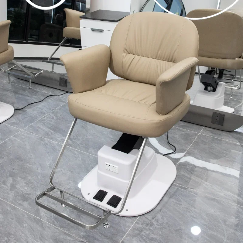 

Wheels Design Barber Chairs Styling Hair Salon Chairs Height Adjustable Furniture Luxury Silla De Barberia Rotating Nail