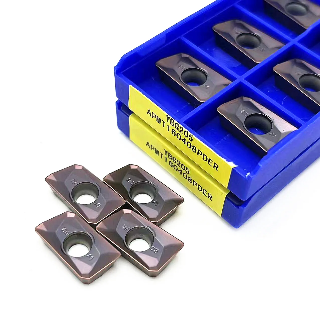 ที่บด YBG205คาร์ไบด์ APMT160408 APMT160408 YBG205สี่เหลี่ยมเครื่องมือทำดัชนี CNC สำหรับสเตนเลสสตีล