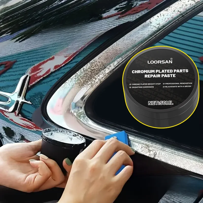 Professional Chrome Repair Paste - Oxidized Metal Restorer & Polishing Cream for Car Door Handles, Windows, Bumpers - Universal
