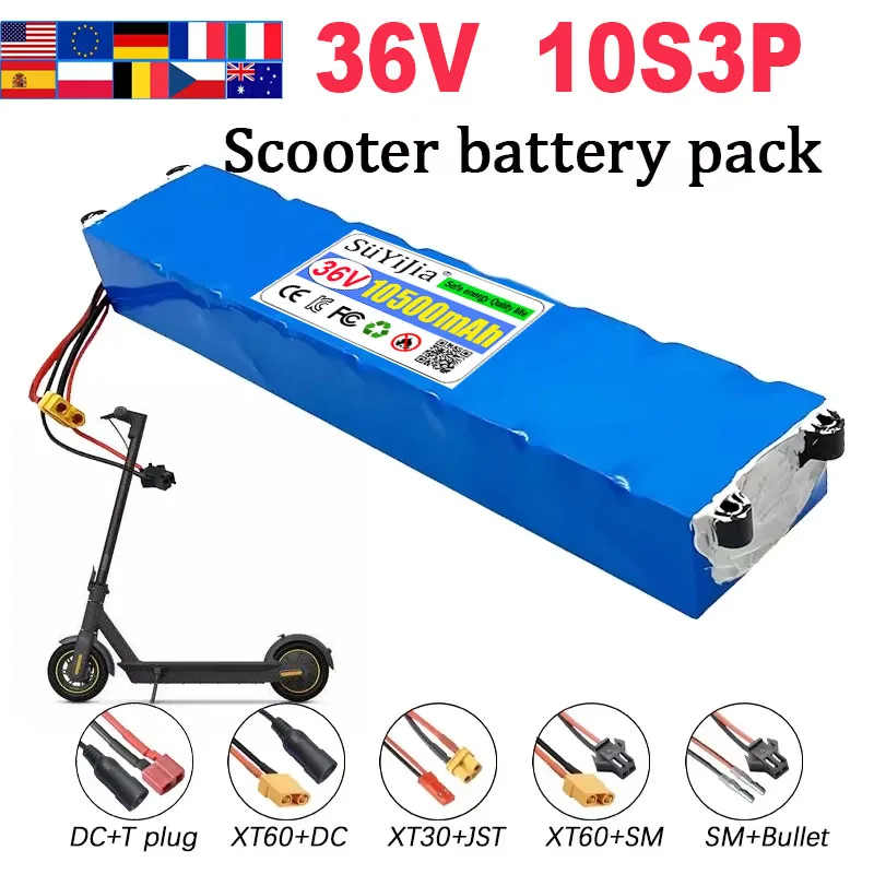 10S3P 36V Battery 10500mAh Suitable For Xiaomi M365/M365pro New Electric Scooter Battery 18650 Lithium-ion battery pack with BMS