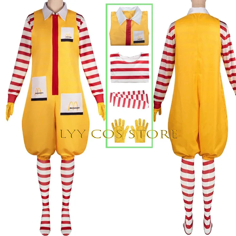 CyConcierge M Uncle Clown Cosplay Anime M Joker Costume Red Wig Masquerade Party Clown Character Welcome Costume for Child Adult