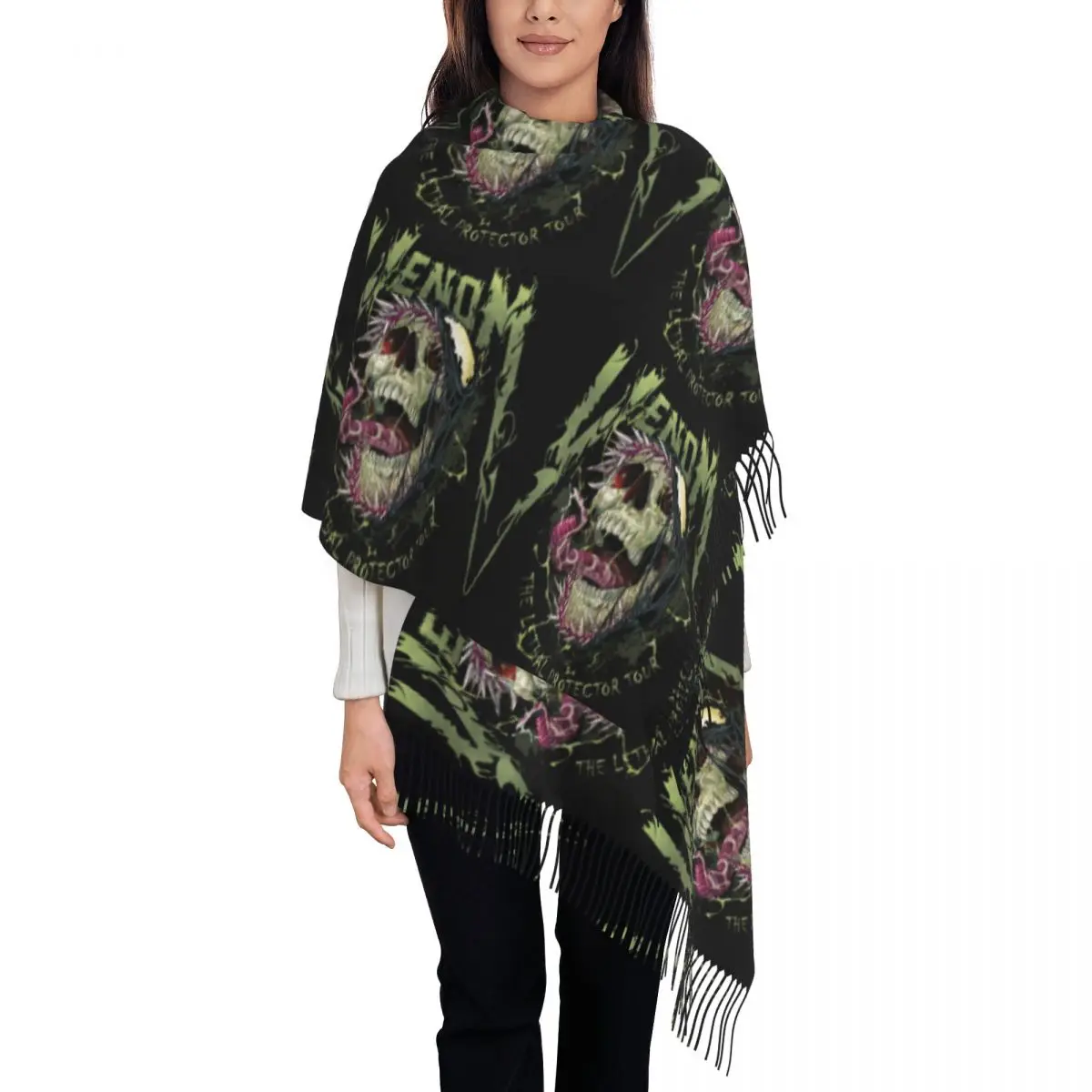 

Custom Print Heavy Metal Venom Scarf Men Women Winter Warm Scarves Shawl Wrap