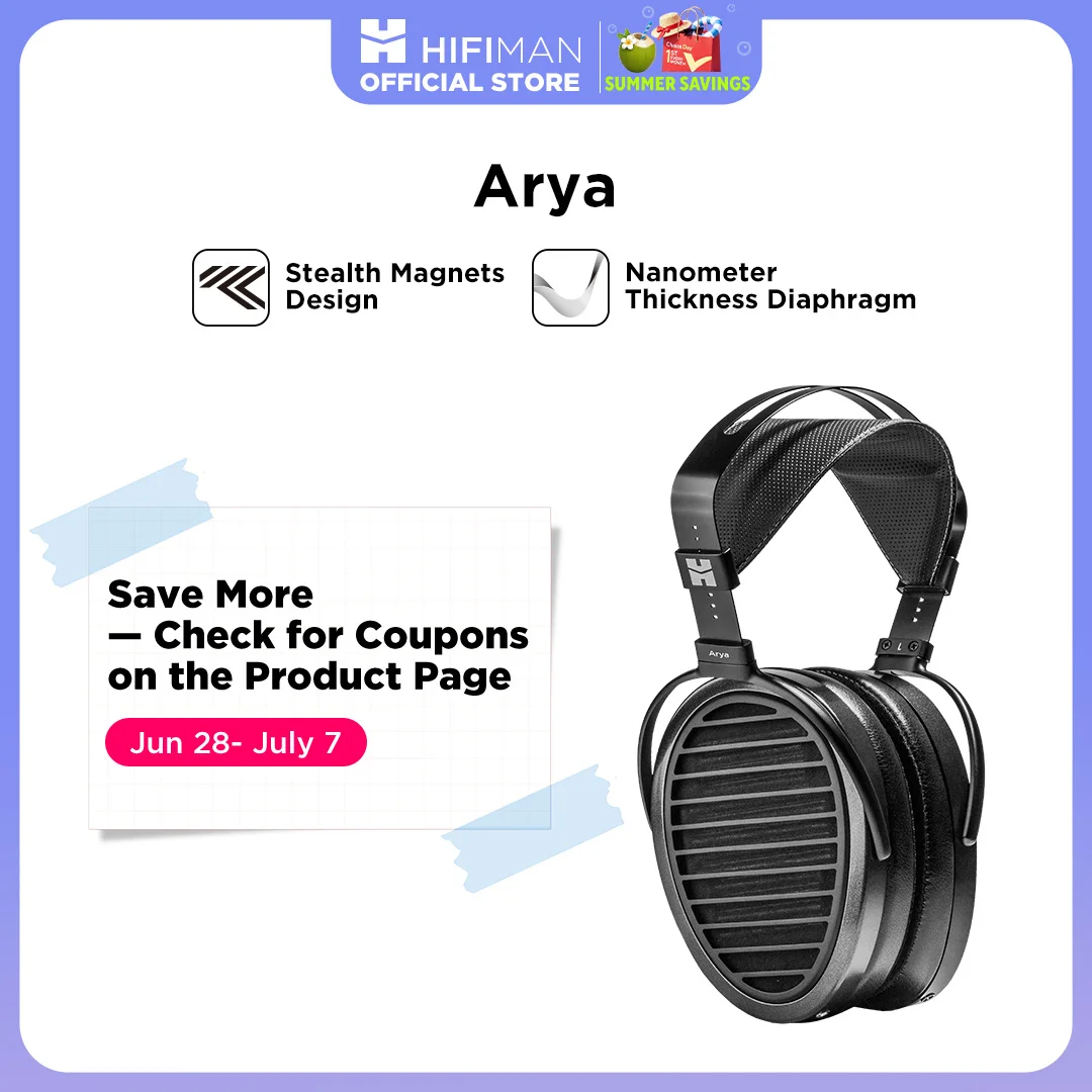 Hifiman Arya Auriculares De Tamaño Completo, Planos, Magnéticos, Para Audiófilos, Ajustables, Versión Con Imanes Ocultos — -62%, 1121.04€ Coupon, from 658.39€ – 62% descuento – €658.39