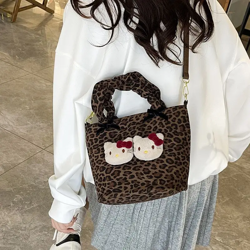 Süße Hallo Kitty Anime Kawaii Sanrio Ins Mode Druck Lagerung Tasche Nette Y2k Ins Mode Große Kapazität Handtasche Geschenke Spielzeug