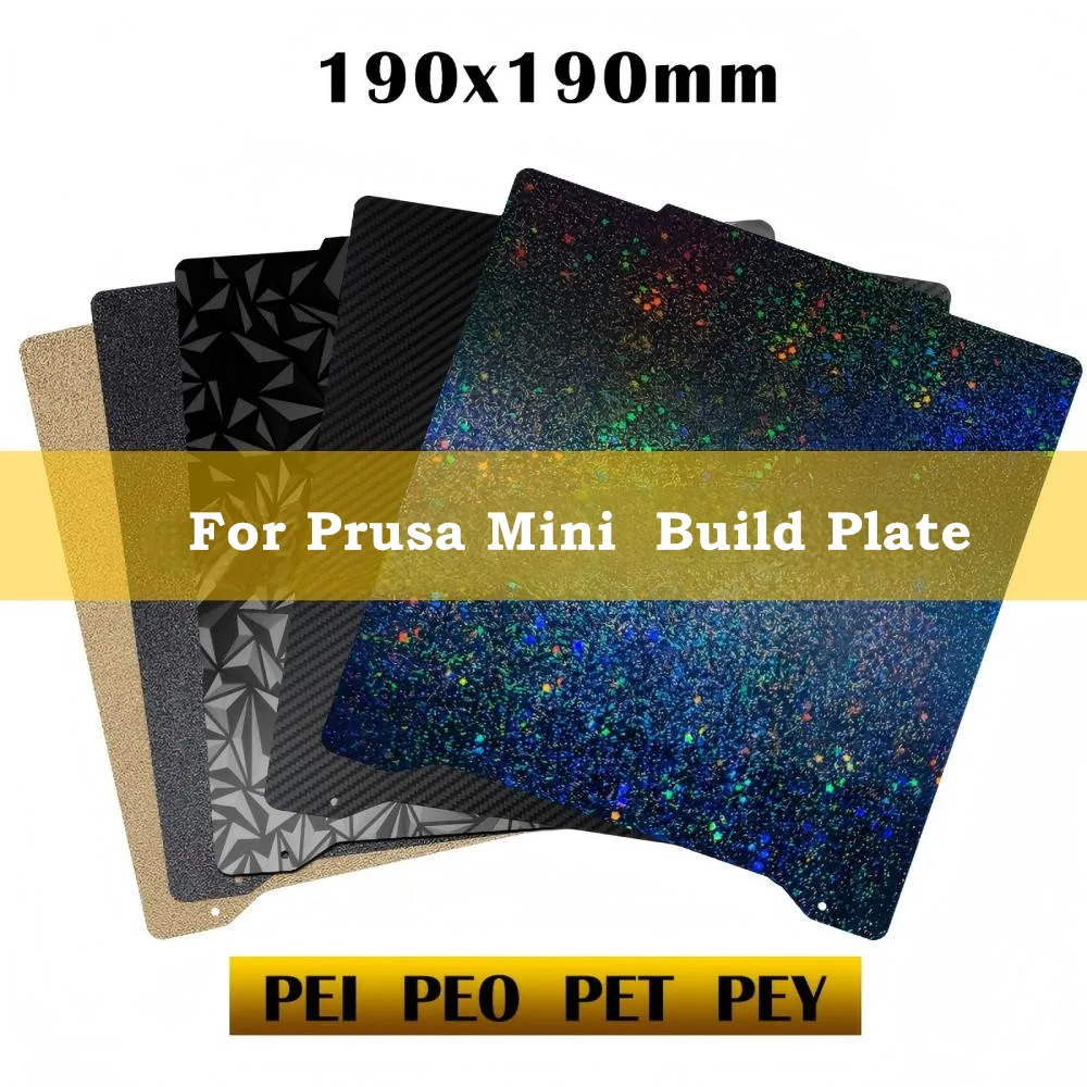 

For Prusa MIni Build Plate Textured PEI Sheet 190x190mm Double Sided Smooth PEY PET PEO PEI Flexible Removal Spring Steel Sheet