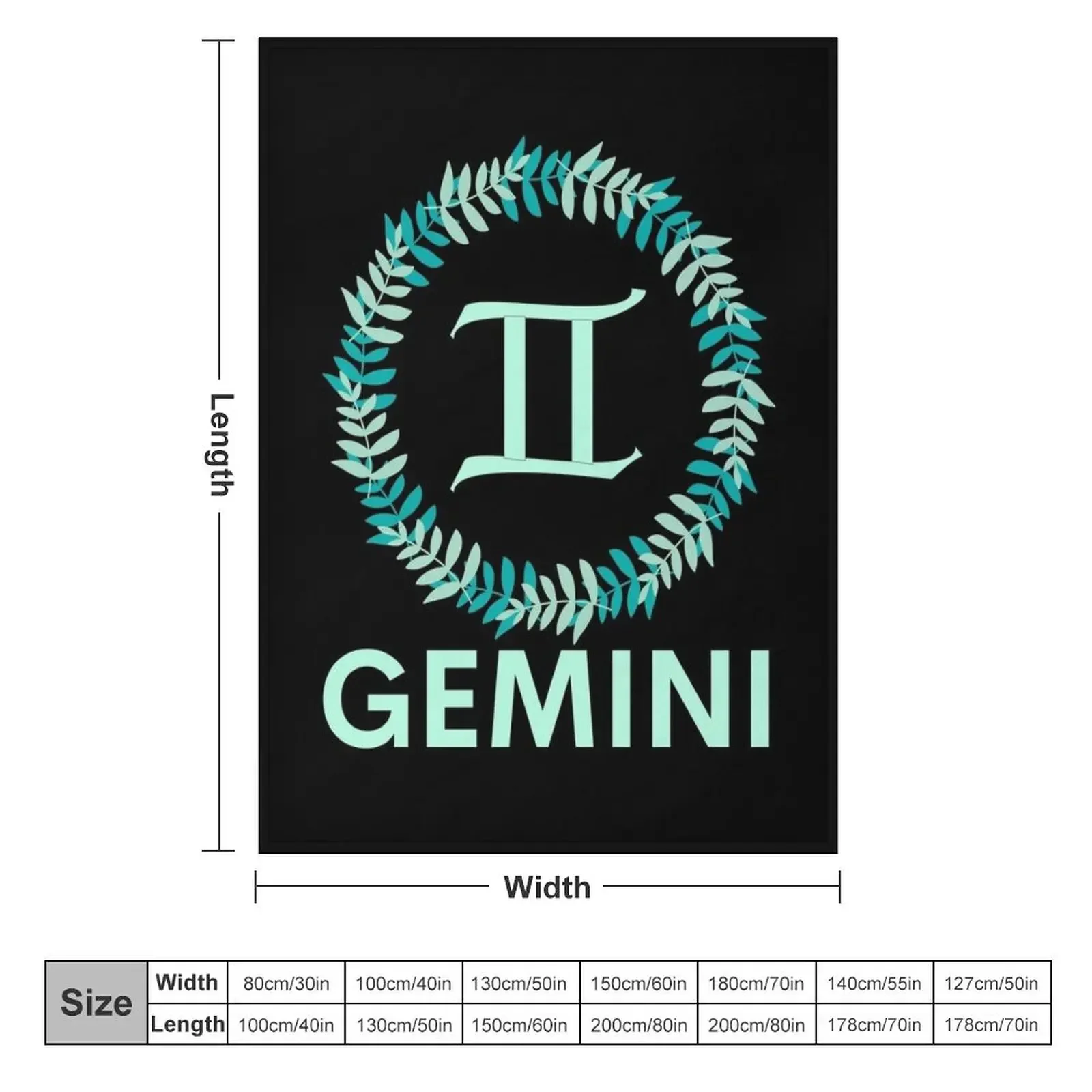 Teal Gemini Zodiac Symbol Throw Blanket Blankets For Sofas Retros Tourist Blankets