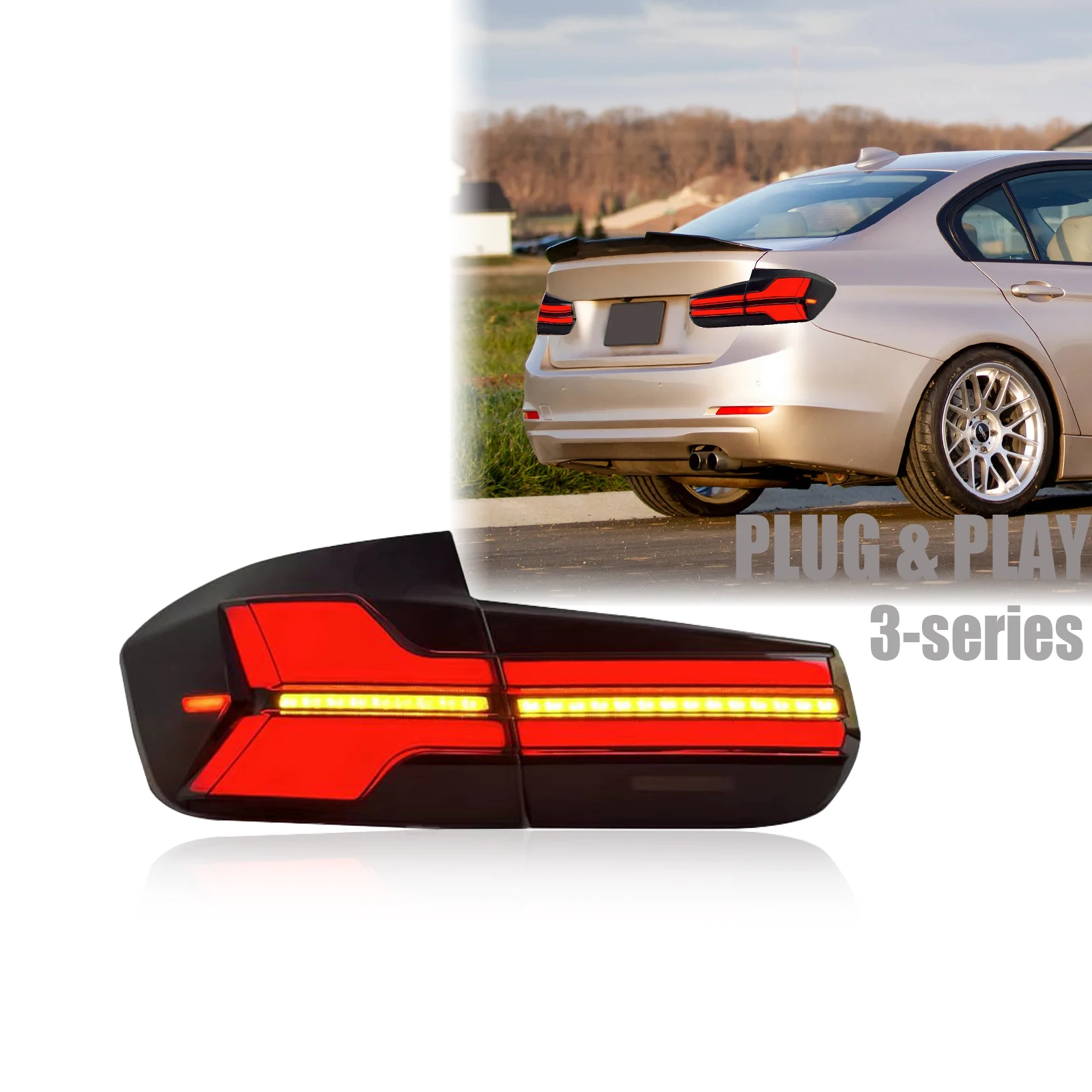 

Plug and Play Modified LED Rear Signal Lights with Turning & Brake Functions for 3 Series F30