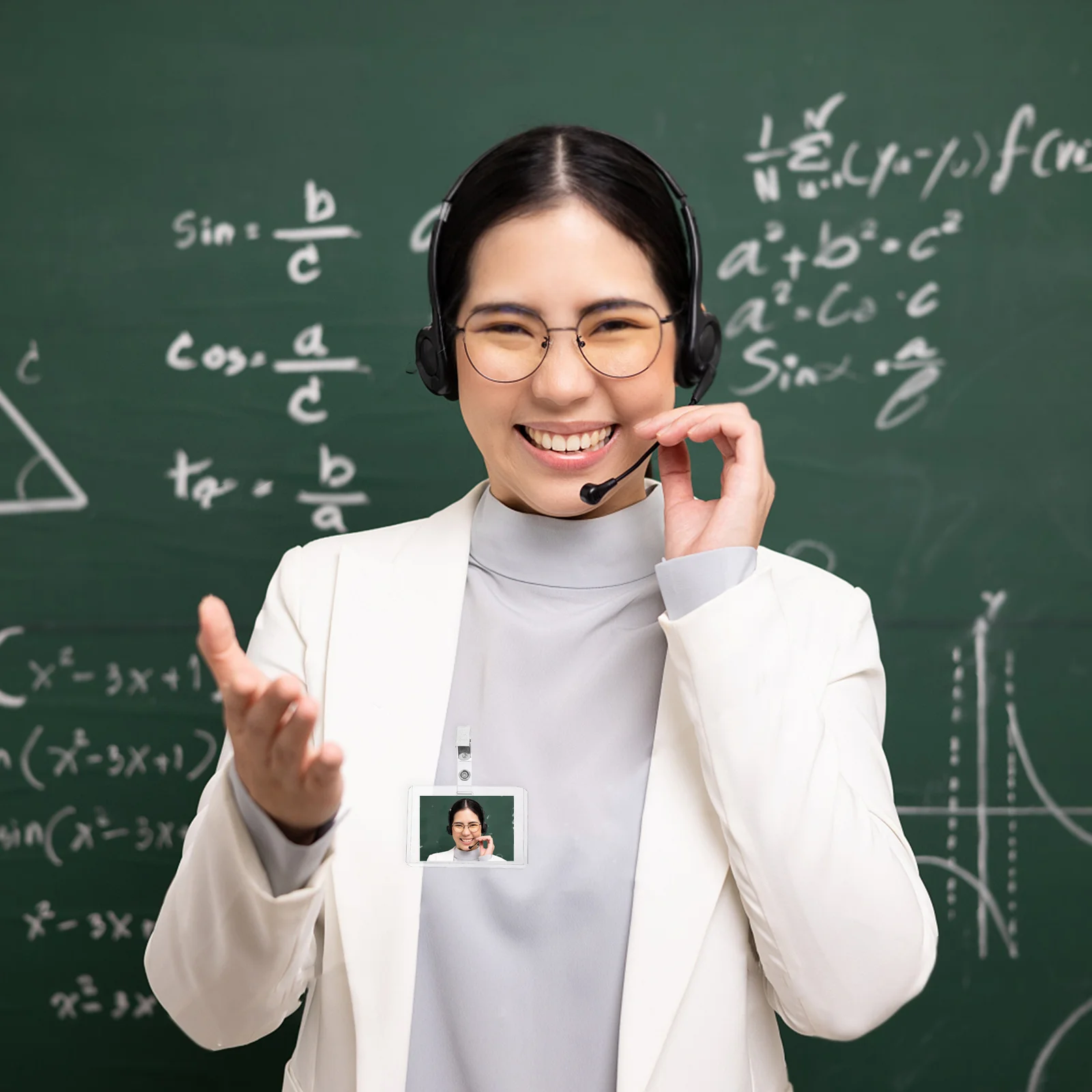 

50Sets Transparent Badge Holder Clip Horizontal Waterproof Clear Id Card Sleeve Office Factory Name Tag Protector