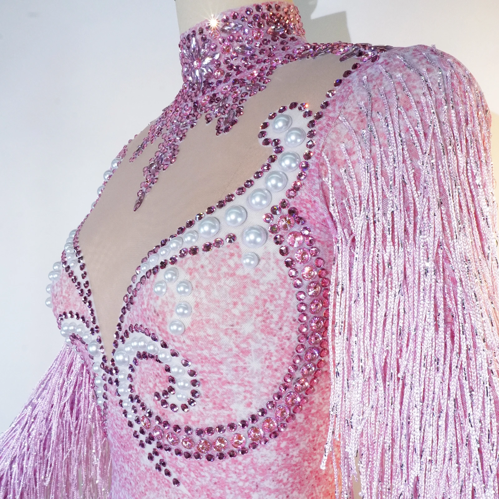 جديد مثير حجر الراين شرابة شبكة شير الجوارب الموسيقى المغني المرحلة اللاتينية ارتداءها ملابس رقص الملكة حفلة عيد ميلاد الاحتفال