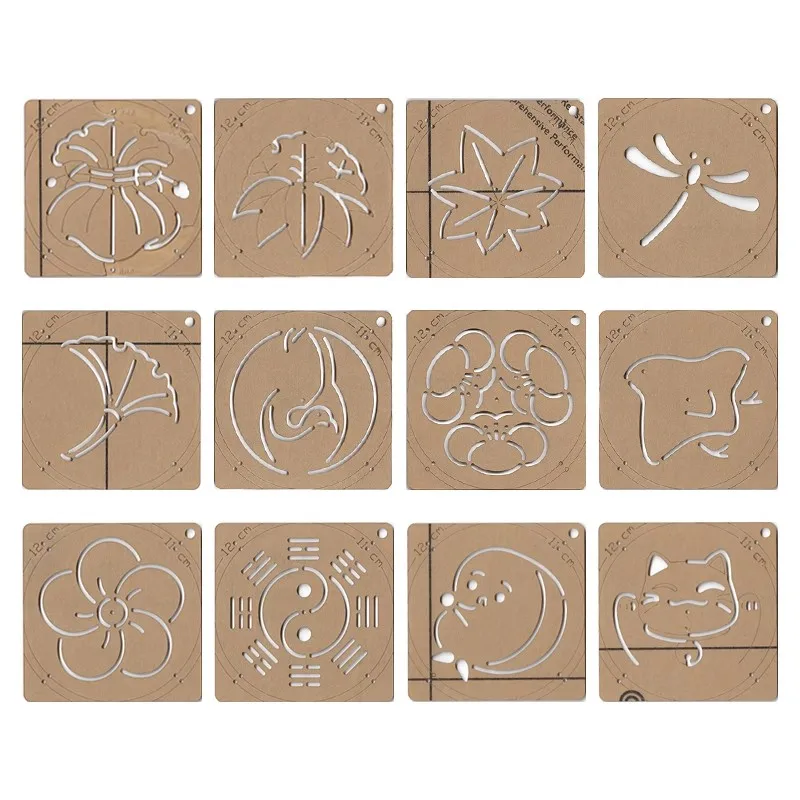 2mm Thick Acrylic Sashiko Ruler - Flower-shaped Embroidery Stencil for Handmade Tea Coasters with Measurement Marks