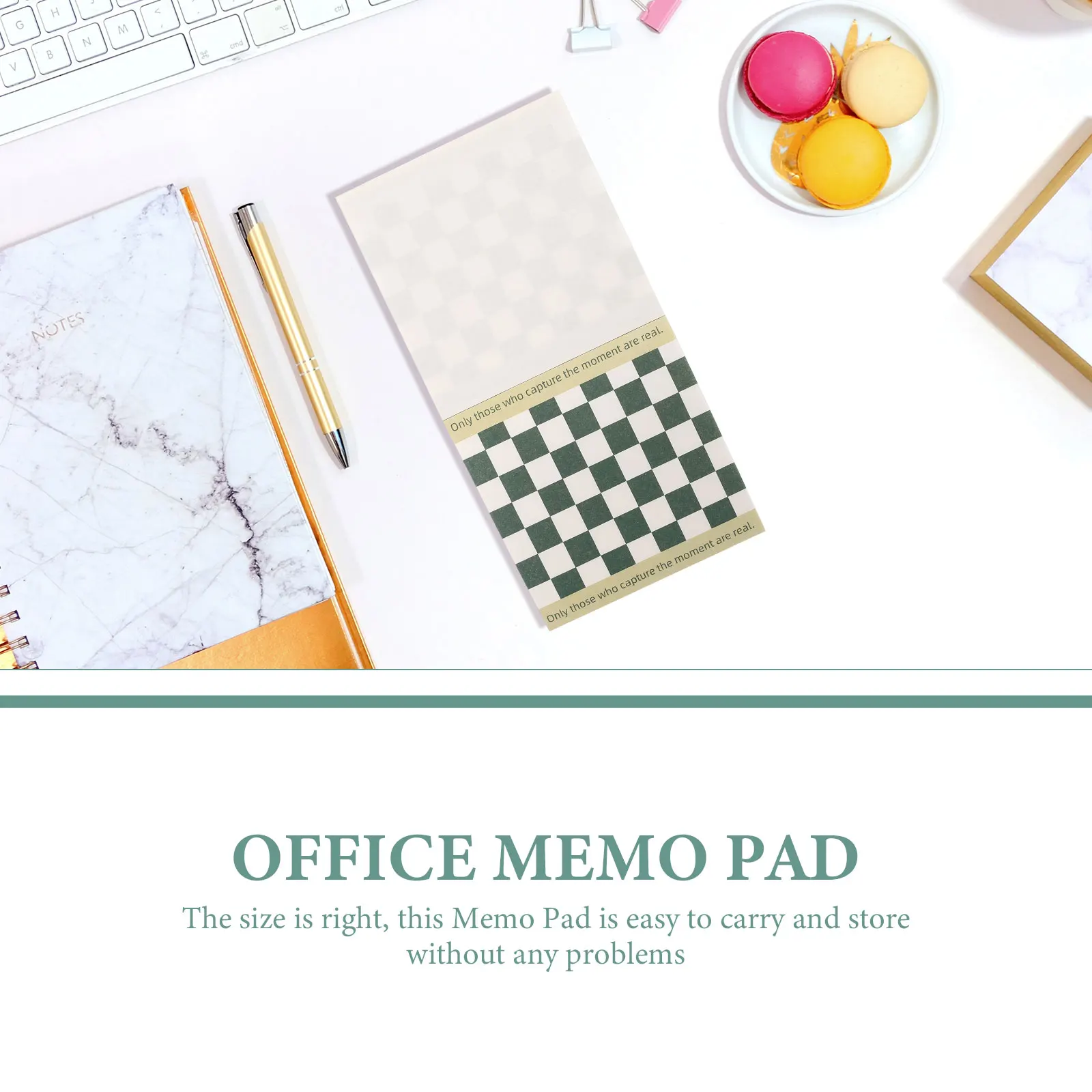 

Memo Pad Daily Use Compact Notepad Office Planner Household Coated Paper Work Portable Small Checkered Practical Writing