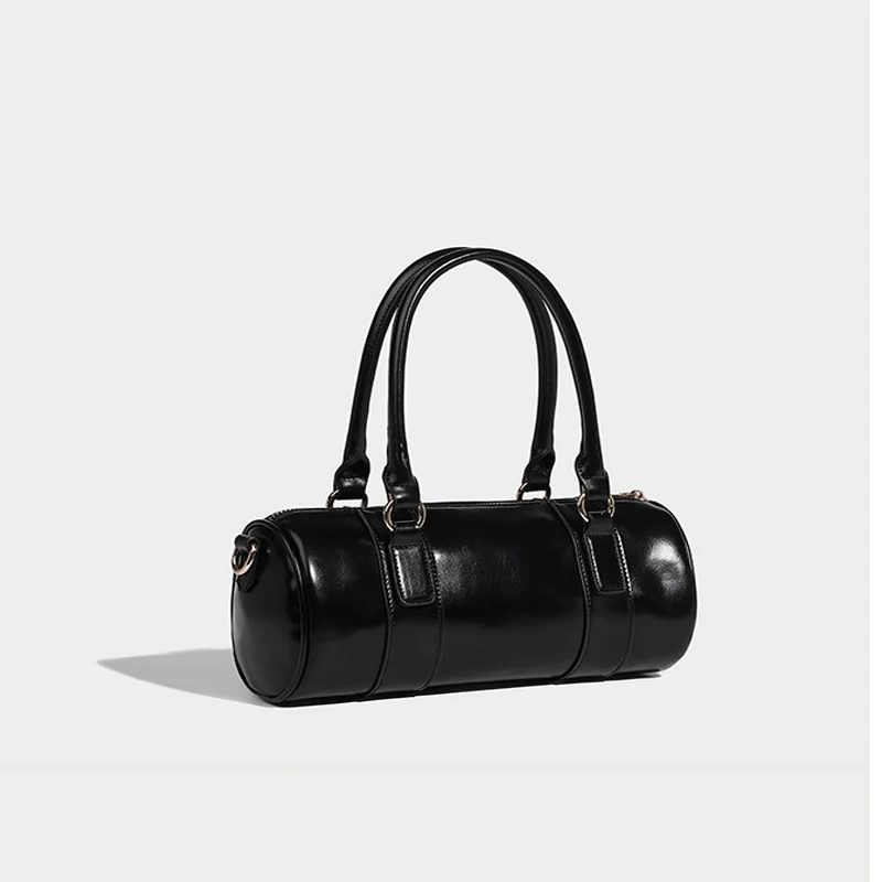 Women Bags 2024 Spring and Summer New Fashion High-quality Lock Buckle Retro Portable Small Cylindrical Bag Cross-body Bag