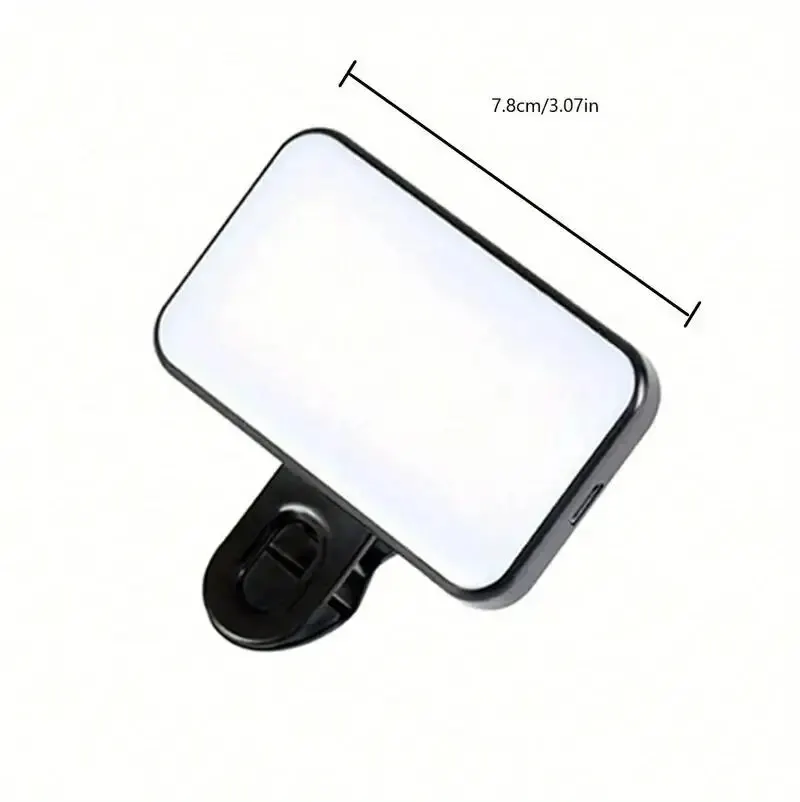 Mini Selfie Fill Light Rechargeable 3 Modes Adjustable Brightness Portable Clip On For CellPhone Computer Make Up LED Fill Light