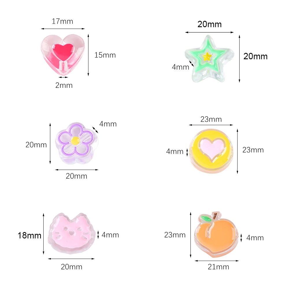 Cuentas acrílicas de alta calidad, cuentas espaciadoras sueltas con forma de corazón de caramelo de gato para hacer joyas, pulsera, collar con dije, llavero DIY