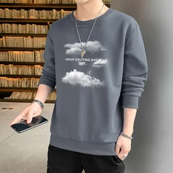 New Autumn and Spring Long sleeved T-shirt for Men's Sweater Underlay Shirt for Men's Round Neck Pullover Sweater for Men