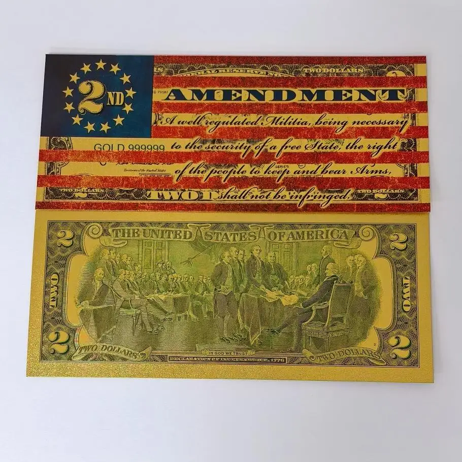 1/10 قطعة ذهبية 2025 دولار أمريكي مطلي بالذهب الأوراق النقدية الذهب 999999 الأوراق النقدية التذكارية ديكور المنزل هدية