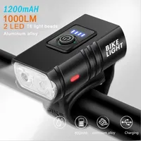 LED1000Lumen Front Bicycle Light USB Rechargeable Bicycle Flashlight With Power display MTB Bicycle Headlights Bike Accessories