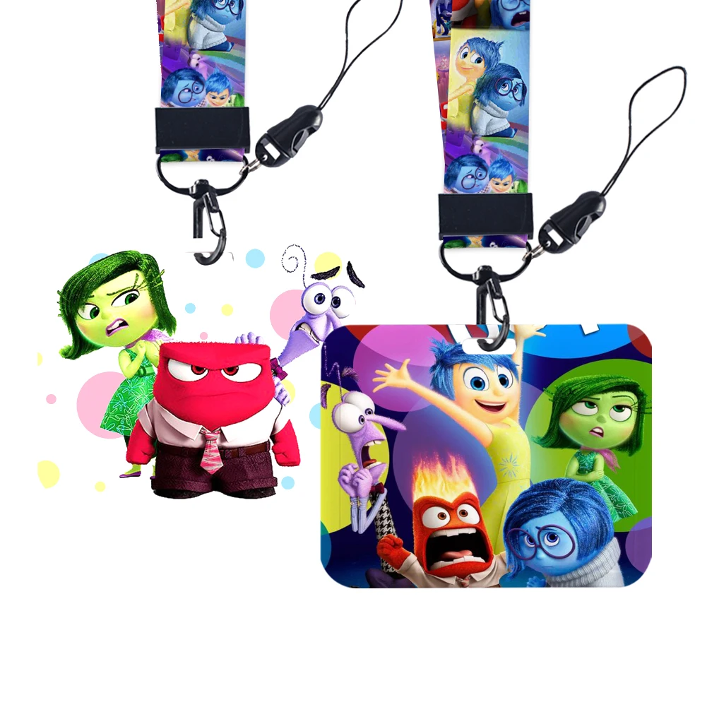 New Arrival Inside Out Card Set Cartoon ID Card Protection Case Work Bus Horizontal Card Holder Plastic Keychain Gifts